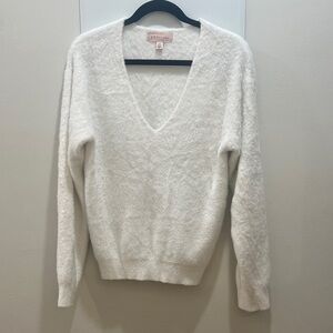 Philosophy Soft White V-Neck Sweater